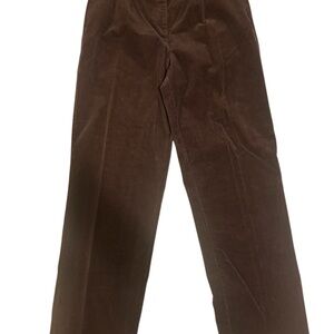 Women’s Tribal Stretch Straight Leg Corduroy Trousers, Flat Front, Brown, 10